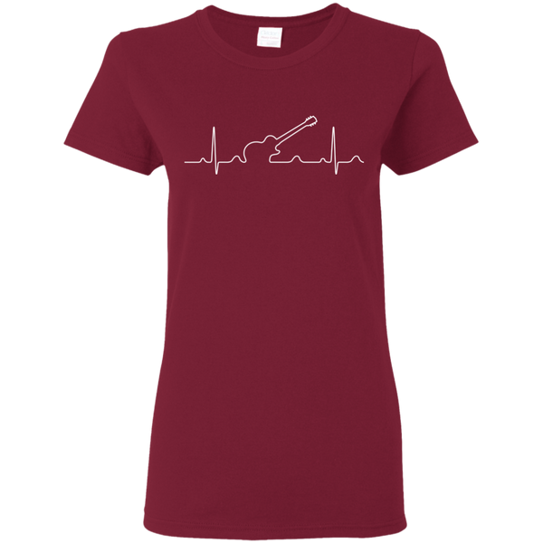 Heartbeat Electric Guitar 4  Ladies T-Shirt