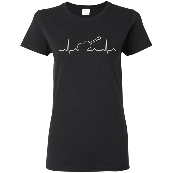 Heartbeat Acoustic Guitar Ladies T-Shirt